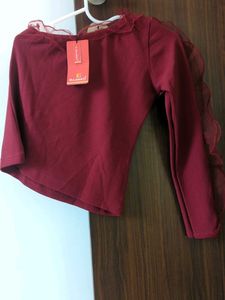 Stylish Maroon Top with Ruffles