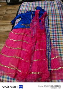 embroidery  girls gown with attached dupaataa