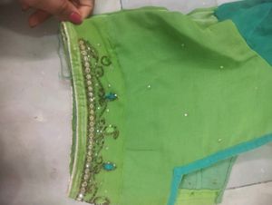 Green Ombre Beaded Saree