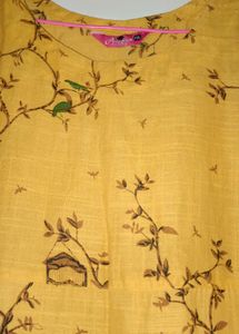Vintage Yellow Birdcage Print Dress