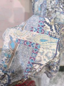 Blue patchwork Kurta with golden detailing