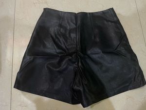 High waisted Faux Leather Skort