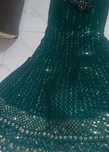 Dark Green  Heavy Gown Fully Worked