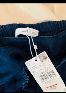 Mango Mini Wrap Skirt Soft Denim