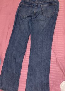 Blue Denim Flared Jeans