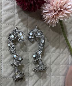 Oxidized Ear cuff Jhumka Earrings