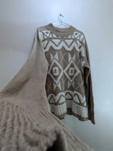 Boho Patterned Knit Sweater