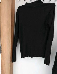 Warm Black Long Sleeve Top knit wool