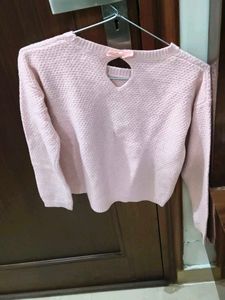Pink Knitted Long Sleeve Sweater