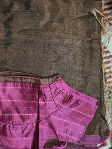 Ethnic Shining Brown saree  With Stich Blouse
