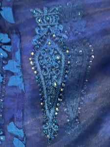 Elegant Blue Floral Saree