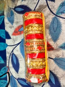 Red & Gold Bridal Chura Set