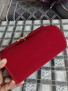 Red Clutch with Unique Clasp