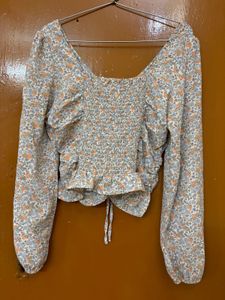 H&amp;m Blouson Crop Top