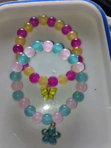 Beaded Bracelet Set With Charms
