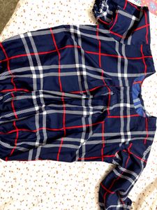 Blue Plaid Top