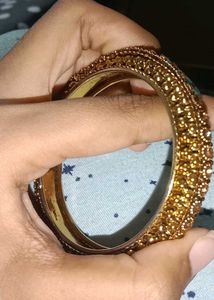 Golden Metal Bangles For Women