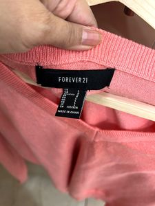 Peach V-Neck Pullover Sweater