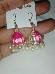 Enamel Jhumka Earrings