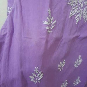 Chikankari Lavender Kurta