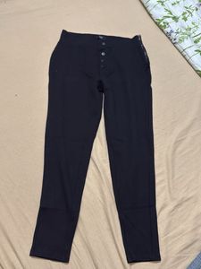 Black Button-Front Pants