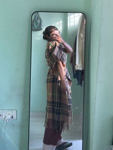 Burberry Plaid Cape Dress