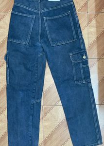 Blue Denim Cargo Pants