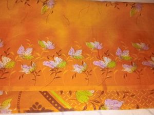 Womens Very Soft Orange Sarees.