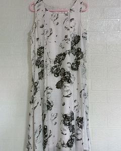 A- Line White Dress With Slits