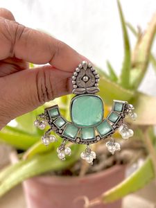 Silver Replica Monalisa Stone Earring