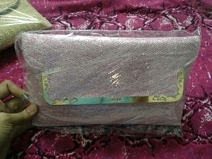Woven Clutch with Gold Chain