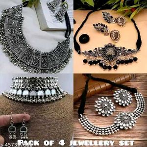 4-Piece Silver Jewellery Set Combo