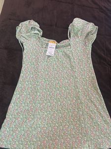 Floral Green Mini Dress