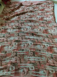 Elegant Orange Patterned Saree