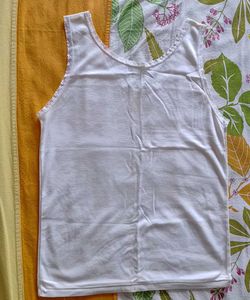 White Lace Trim Tank Top