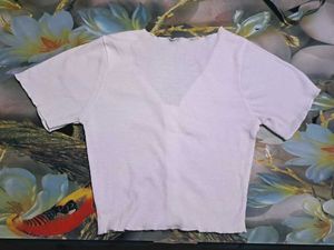 White V Neck Top