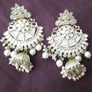 White Trendy Earring