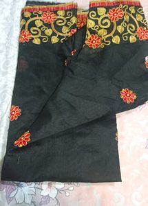 Embroidered Black Kurti Top