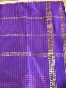 Purple Checked Saree