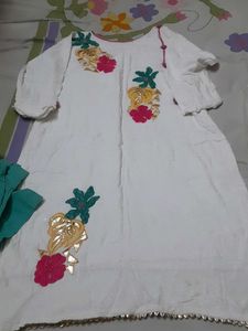 White Floral Embroidered Outfit