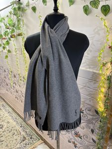 Authentic Classic YSL Grey Wool Scarf