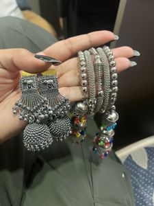Jhumk And Bracelet Combo