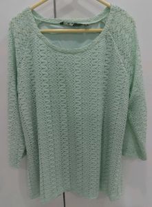 Free Shipping💖Fig Mint Green Lace Top (XL)
