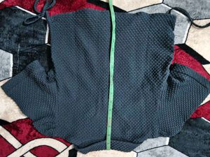 textured grey shirt - jacket crop top