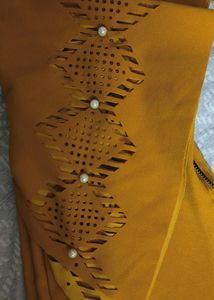 Mustard Pearl Embellished Top