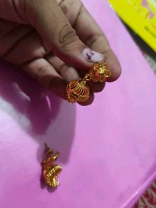 Golden Jhumka Earrings