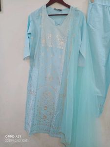 new sangria brand Light Blue Kurta Set
