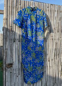 Blue Cheongsam Dress