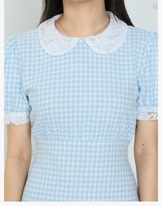 blue checkered Dress🦋💙