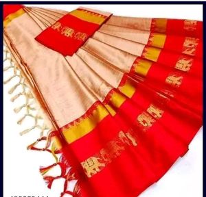 DVYNE Elephant Saree Cotton Silk